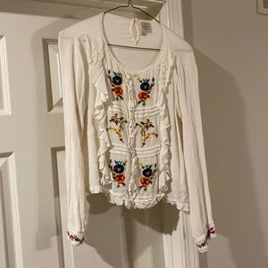 Seen Worn Kept Embroidered Crop Blouse